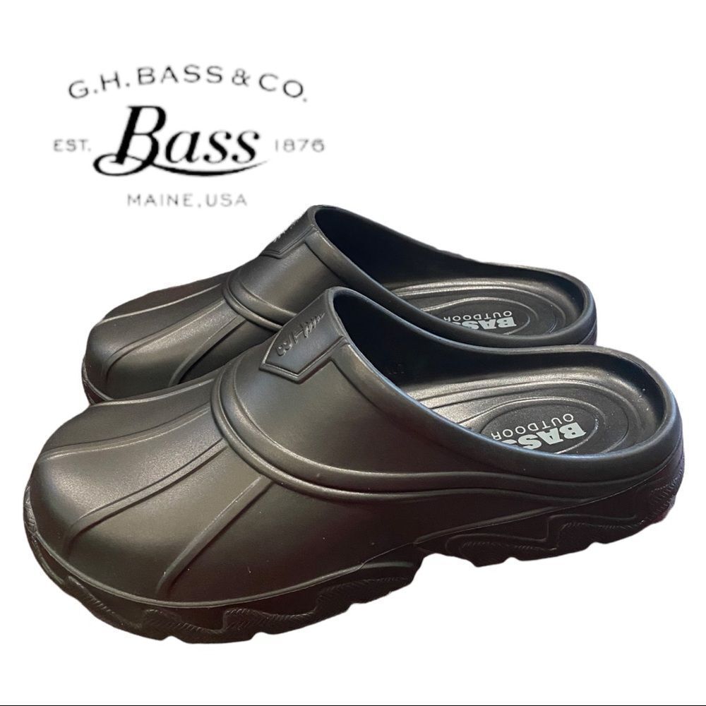 NEW G.H. Bass & Co. Women's Black Slide Field Mules Clogs - Picture 2 of 7